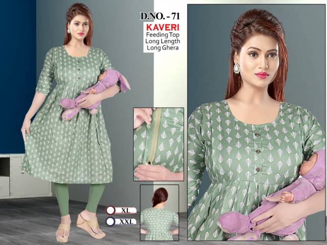 Seven Cross Casual Wear Rayon Feeding Kurti Wholesale Shop In Surat
